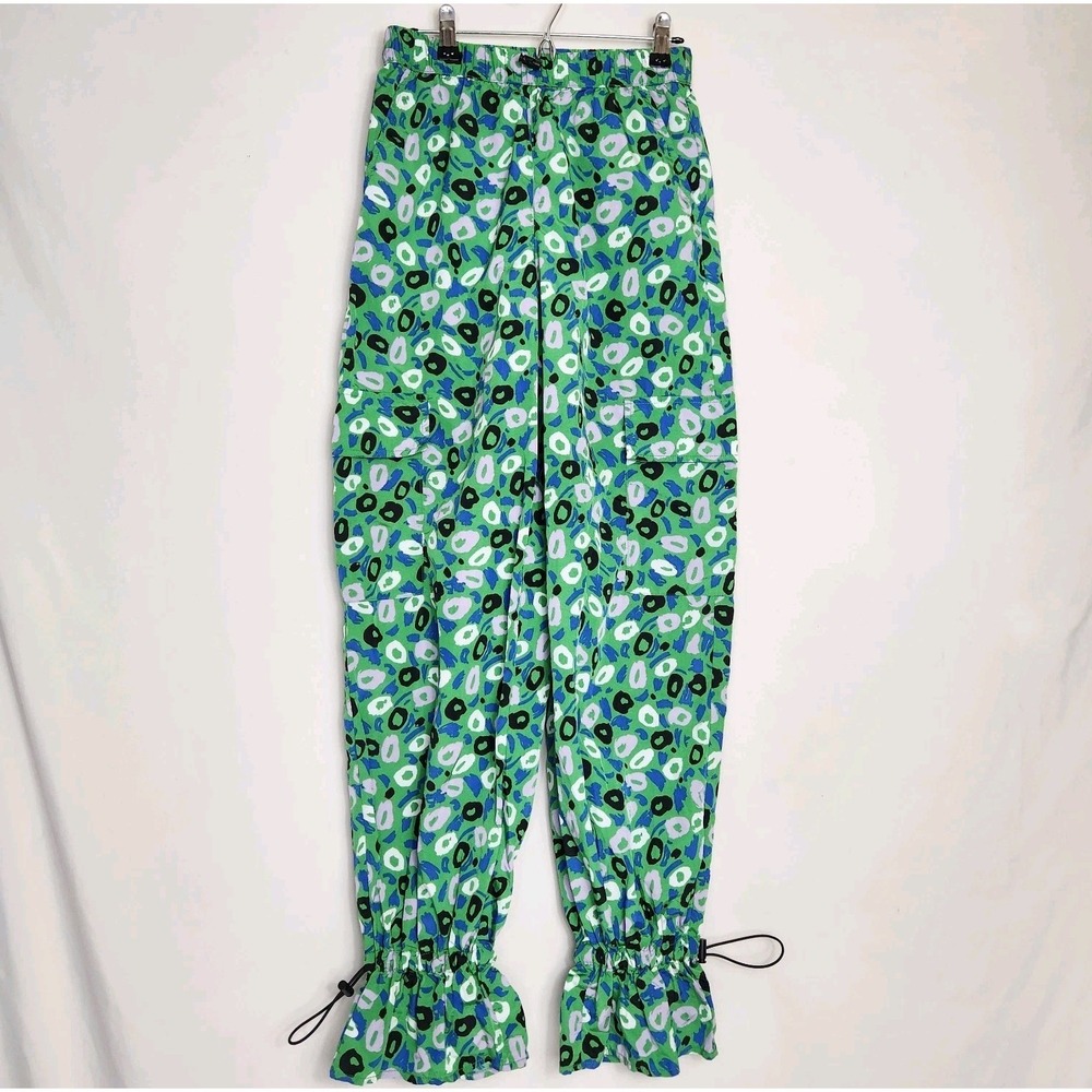 Diane Von Furstenberg Pants Womens XS Jazz Dot Green Cargo DVF Target Drawstring